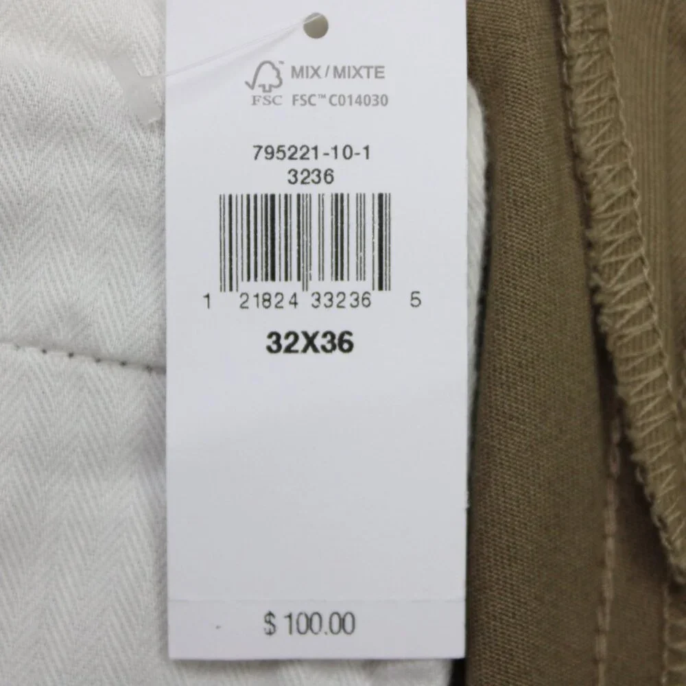Banana Republic Pants NWT Men 32x36 Beige Rapid Movement Chino Fulton Skinny Fit